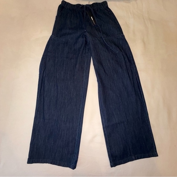 Fashion Nova Denim - NWT Fashion Nova Wide Leg Pull On Jeans Dark Wash Palazzo Denim Size S